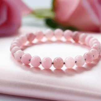 Rose quartz Round bead bracelet 8mm for love