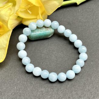 Aquamarine bracelet Round Beads (8mm)