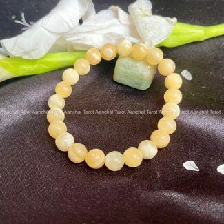 Yellow Calcite round Beadss bracelet (8mm)