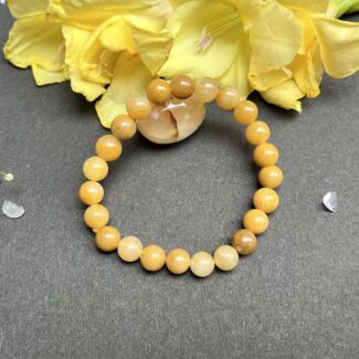 Golden Quartz bracelet round Beads (8mm)