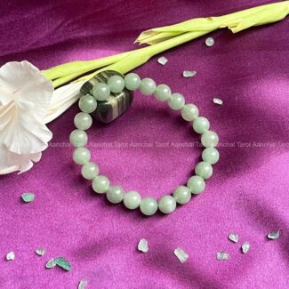 Green Jade Round Beads Bracelet (8mm)