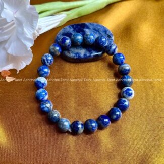 lapiz lazuli Round Beads Bracelet (8mm)
