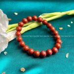 Red Jasper Round Beads Bracelet for Root Chakra (8mm)