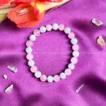 Rose quartz & Blue Lace Agate Round Beads Bracelet (8mm)