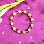 Rose quartz & Citrine Round Beads Bracelet (8mm)
