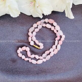 Rose Quartz Pink Tumble Necklace Mala Jewellery